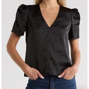 Frame V-Neck Puff Sleeve Top